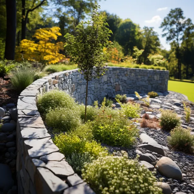 muro verde de jardin de granito