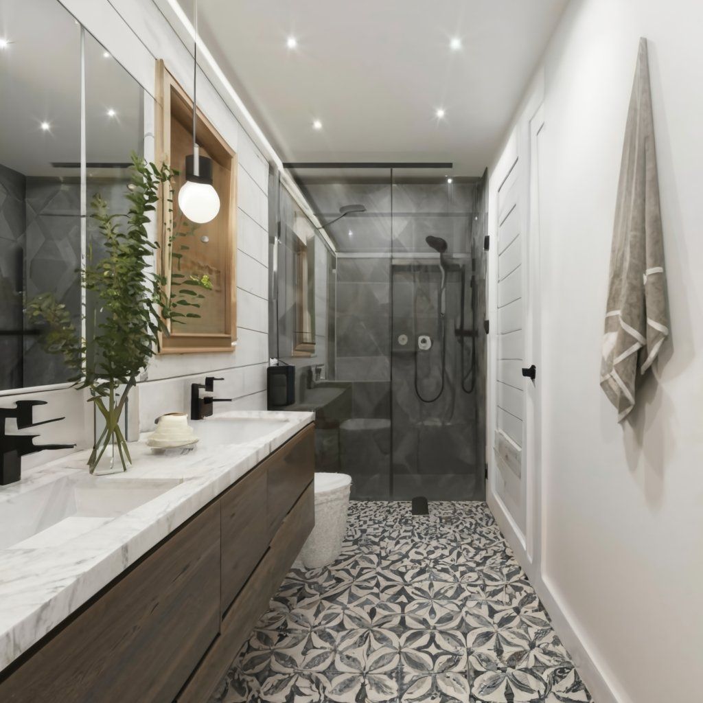 reforma de baño moderno en piso en Gargantilla del Lozoya y Pinilla de Buitrago