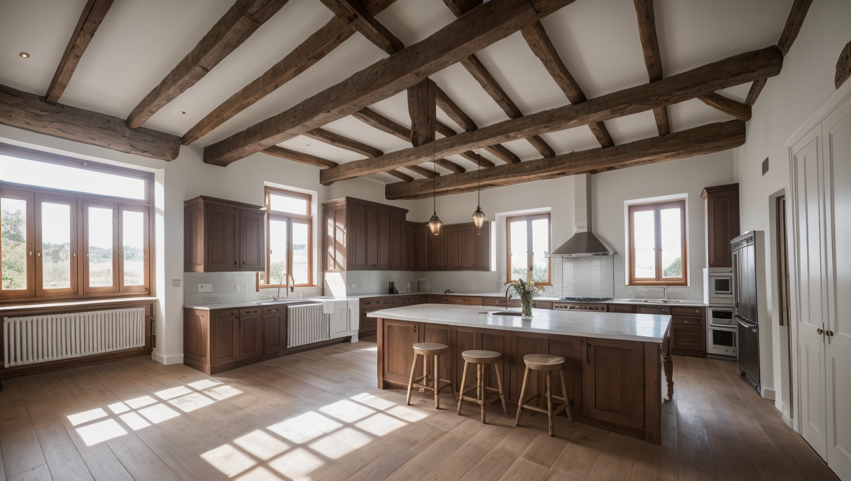imagen de una cocina en reforma con elementos modernos