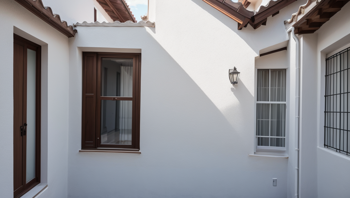 Vista externa de una casa recién renovada con pintura nueva y ventanas modernas
