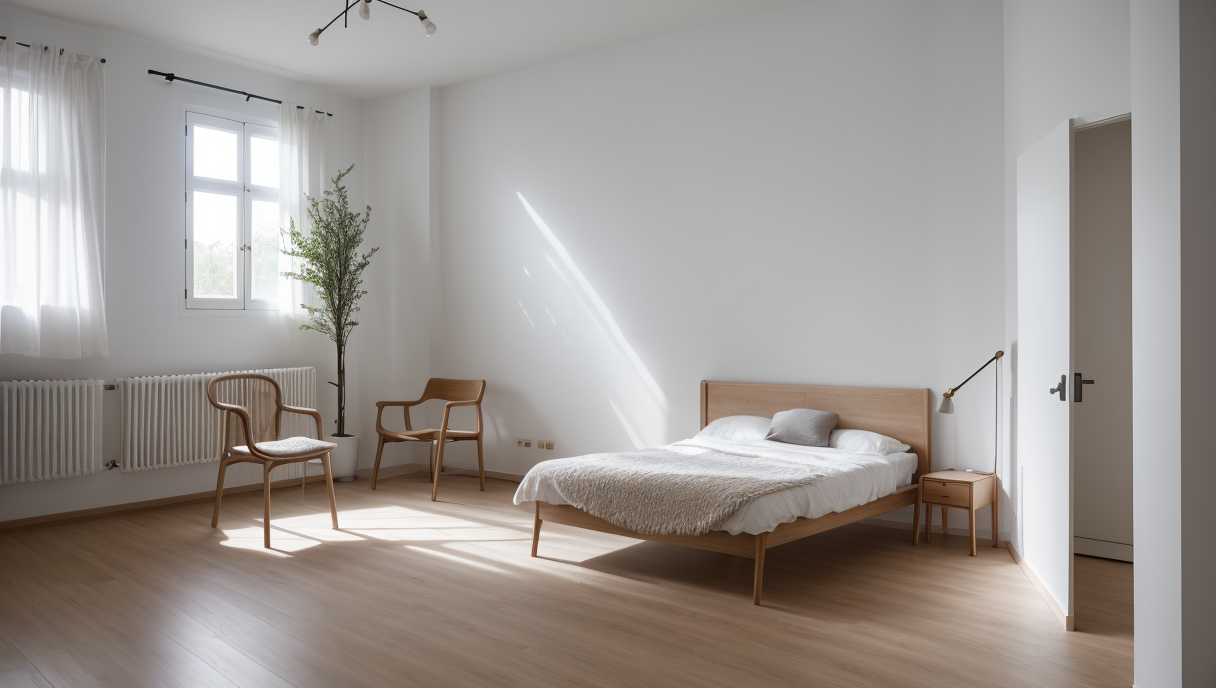 Una habitación en proceso de transformación hacia un espacio minimalista