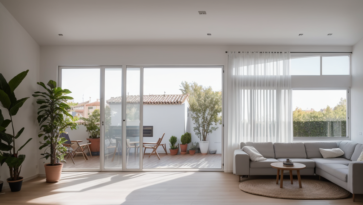 Vista detallada de una casa solar en Madrid