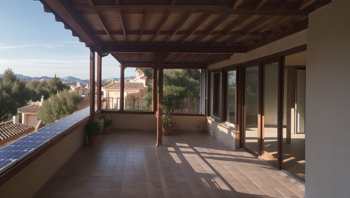paneles solares en el techo de una vivienda