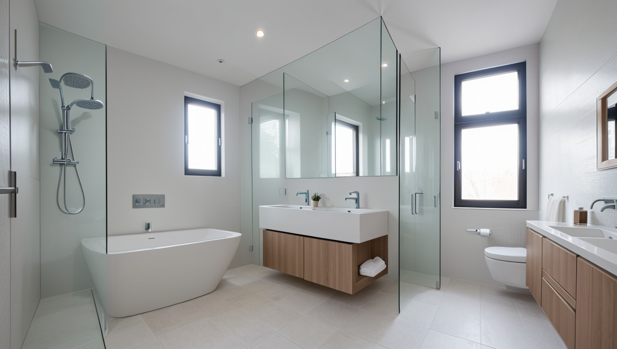 Vista detallada de un baño renovado