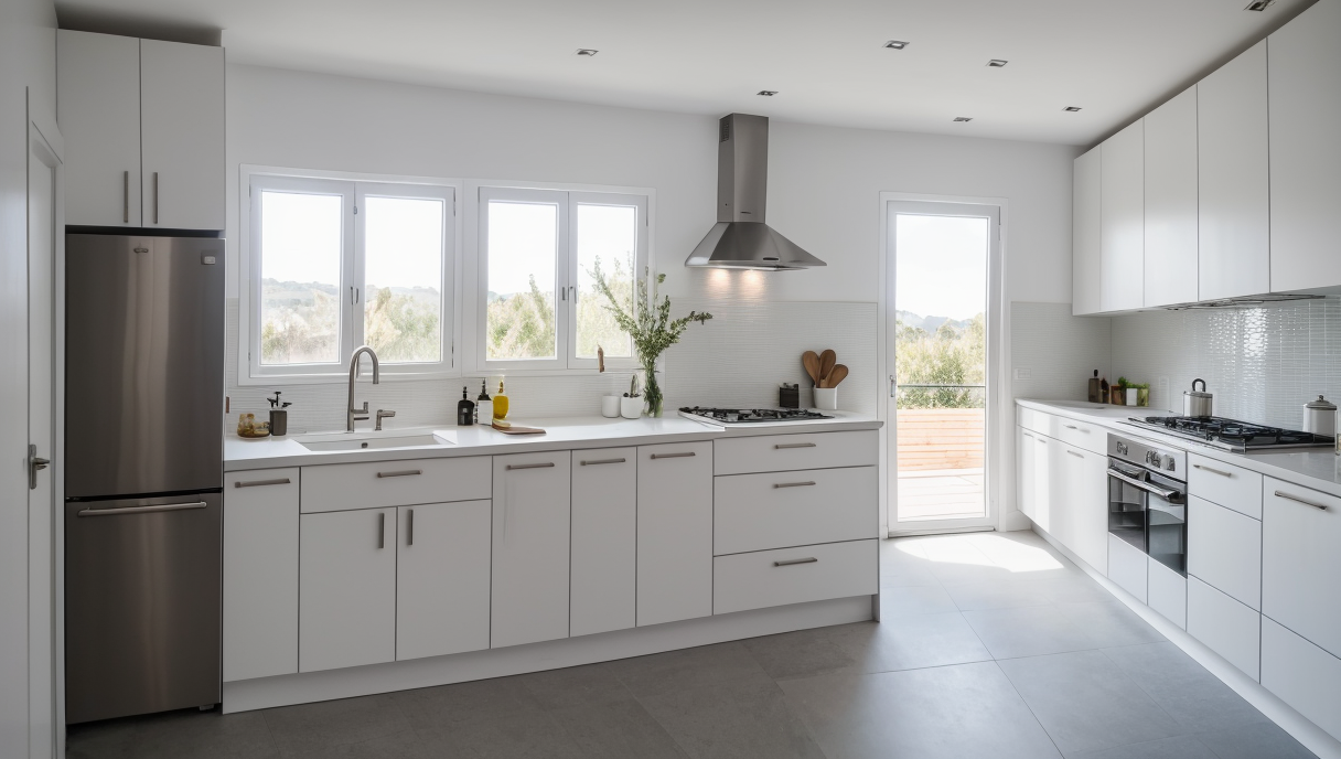 Una vivienda renovada con cocina y baño modernos