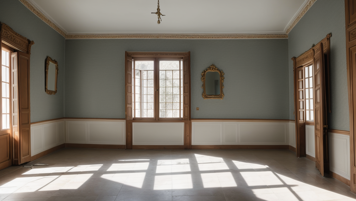 habitación recién pintada