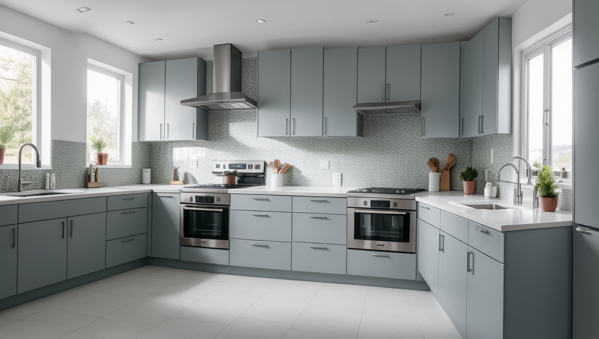 cocina renovada con electrodomésticos modernos