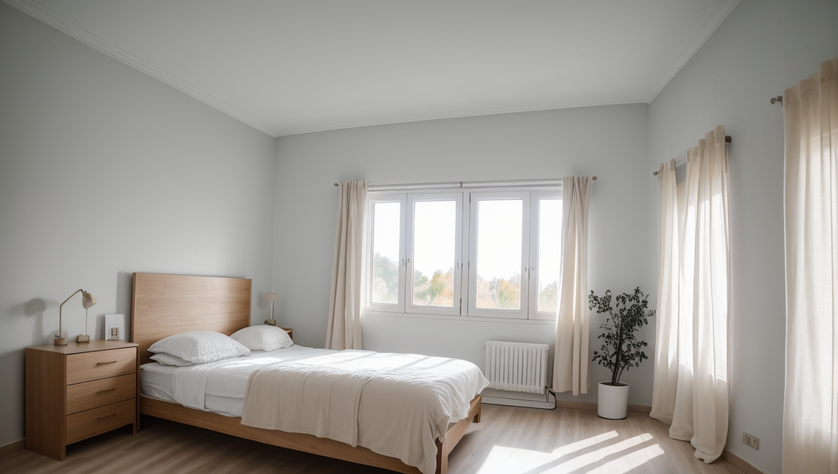 Dormitorio reformado con colores claros y optimización del espacio