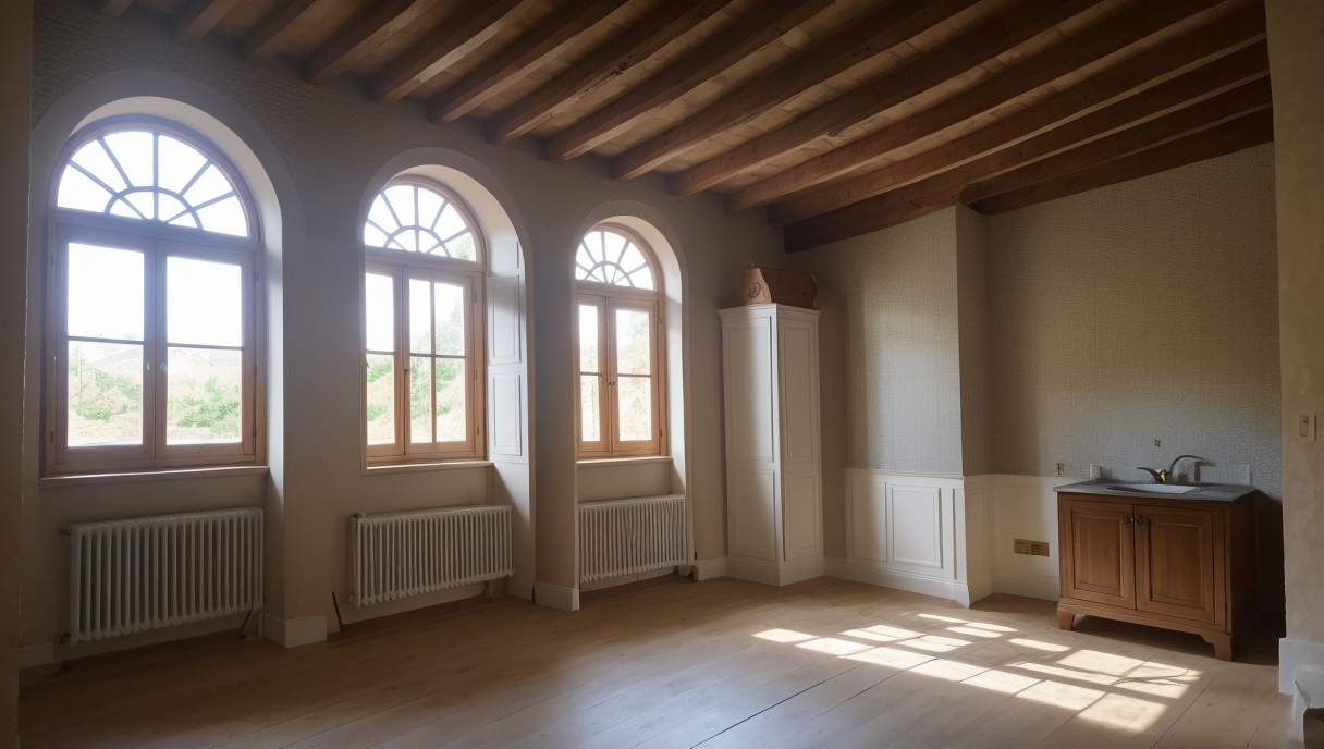 Muebles flotantes en un baño pequeño