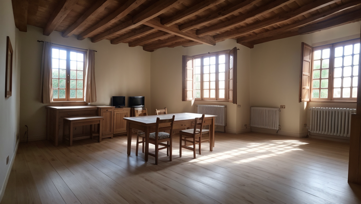 Fachada de una casa antigua que se está renovando