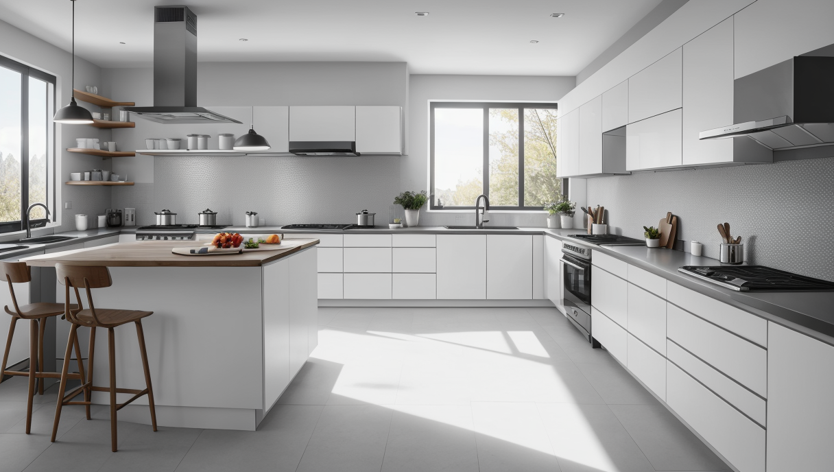 Cocina con materiales de alta calidad y electrodomésticos inteligentes