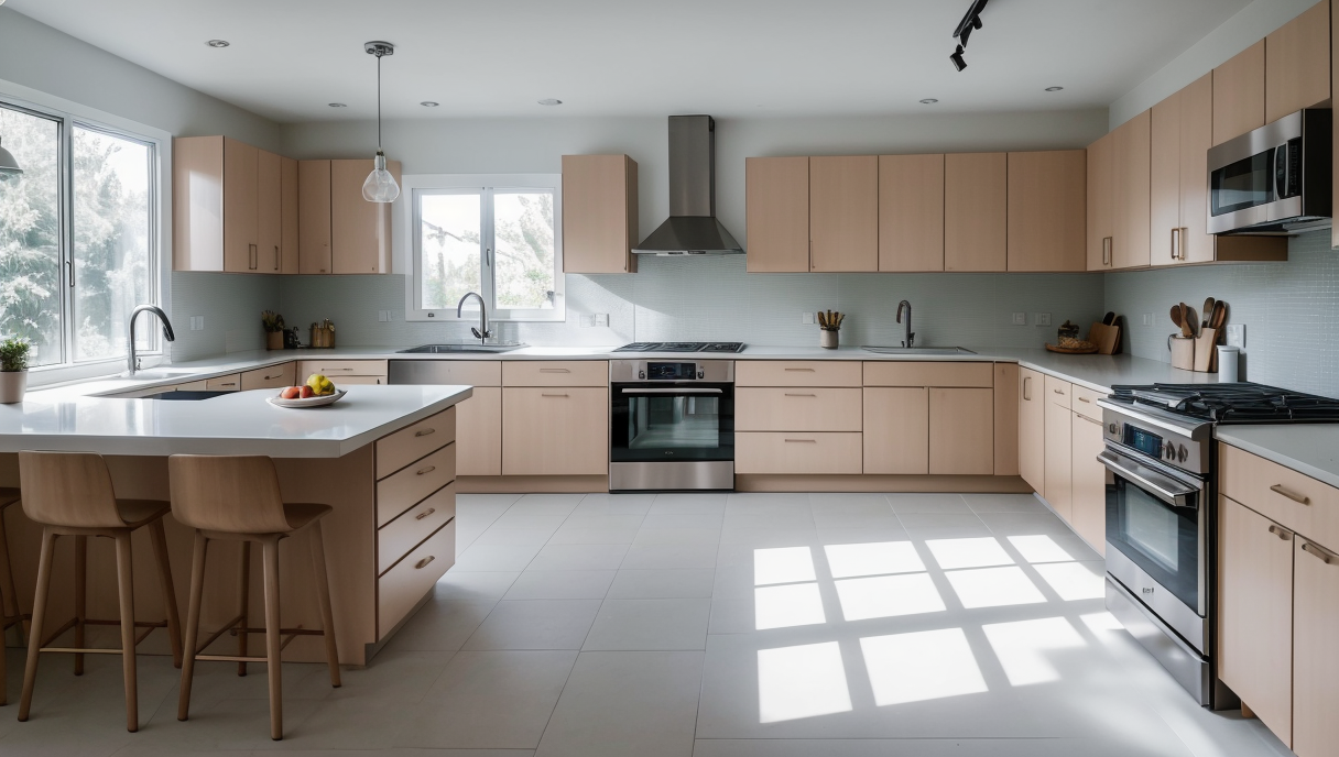 Cocina moderna con tecnología integrada