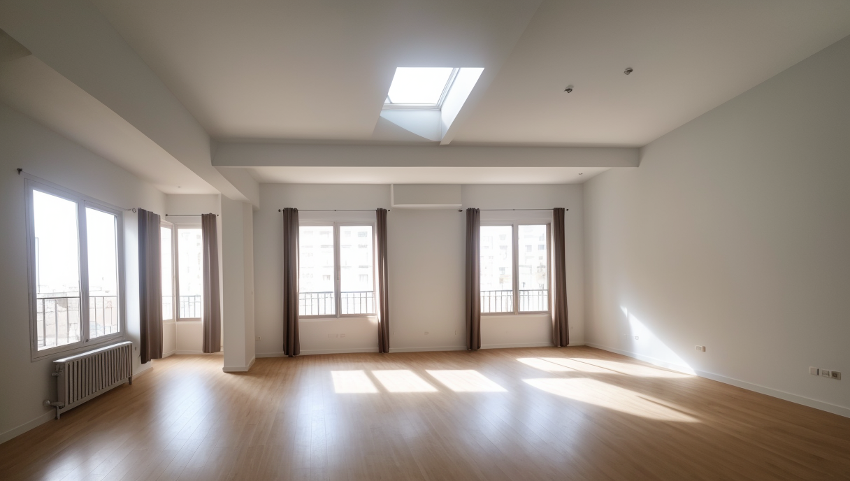 Apartamento reformado con distribución abierta y grandes ventanales
