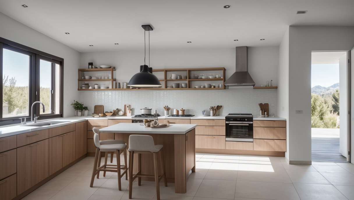 Casa inteligente con tecnología integrada en la cocina
