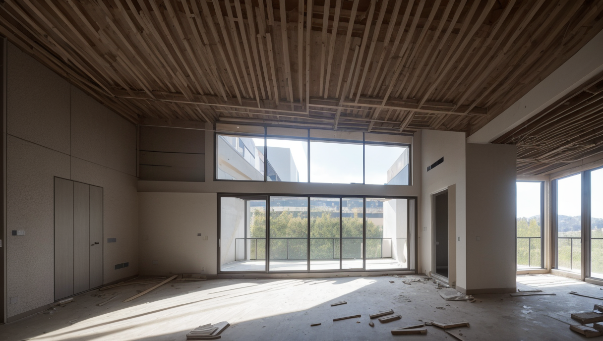 edificio moderno en proceso de renovación