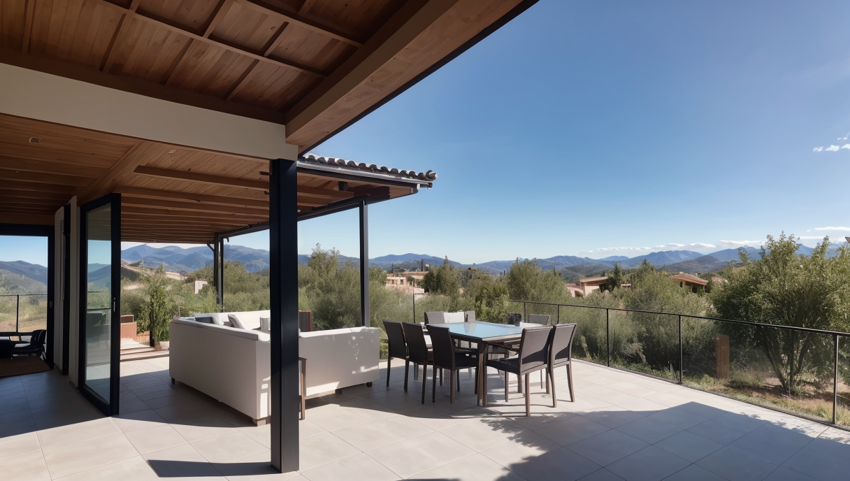 casa con placas solares instaladas en el techo