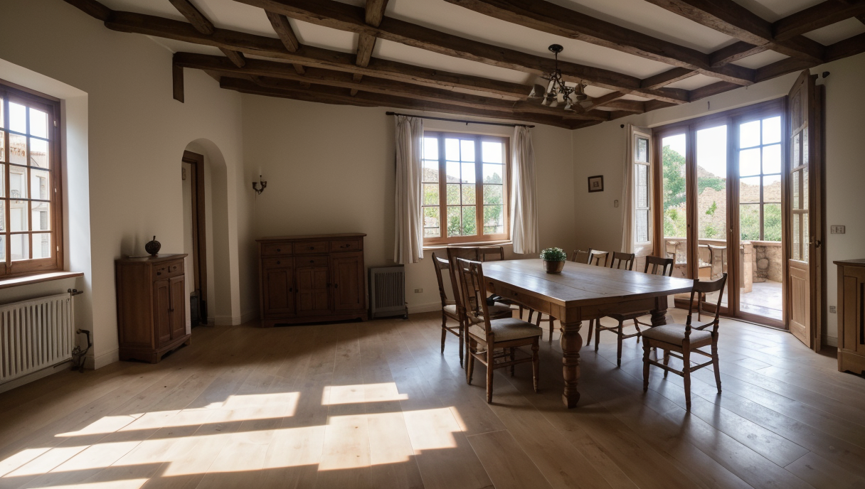 Imagen de una casa vieja siendo rehabilitada