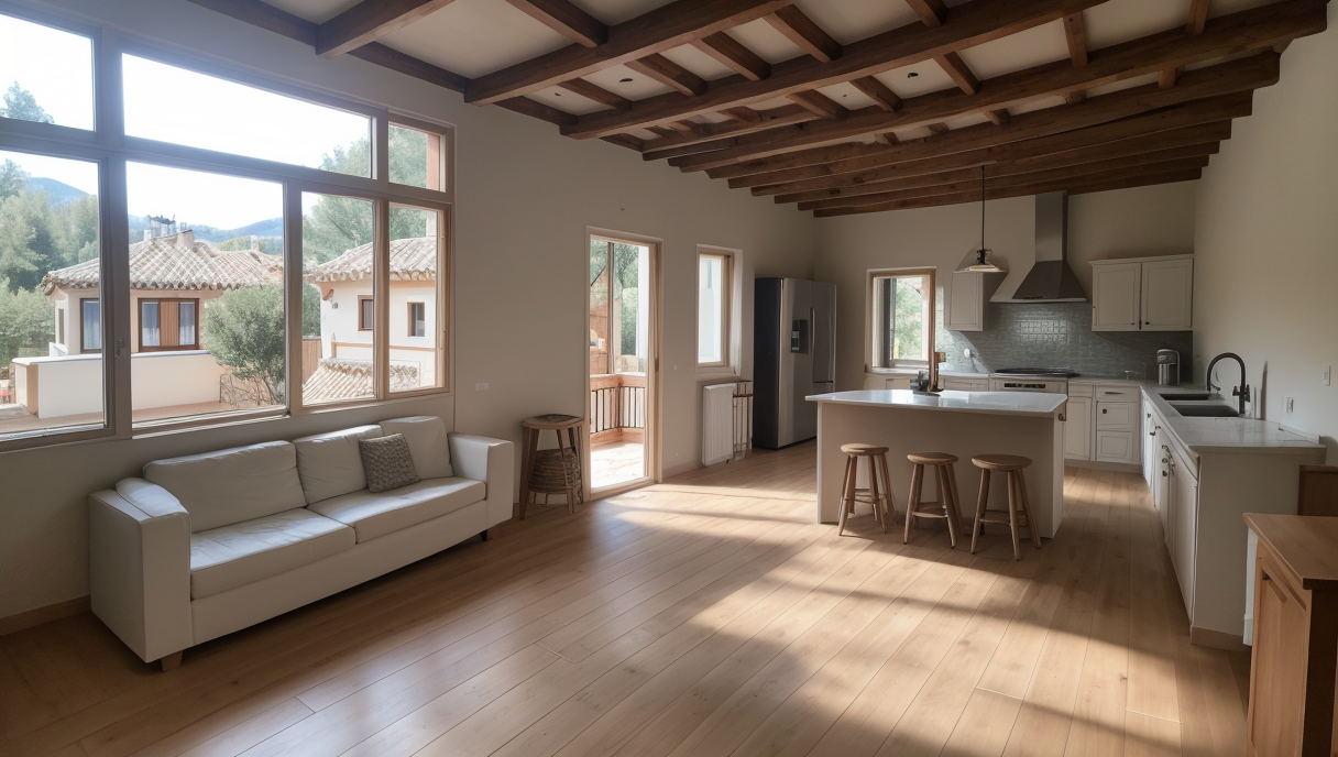 un propietario discute con un arquitecto sobre la renovación de su hogar