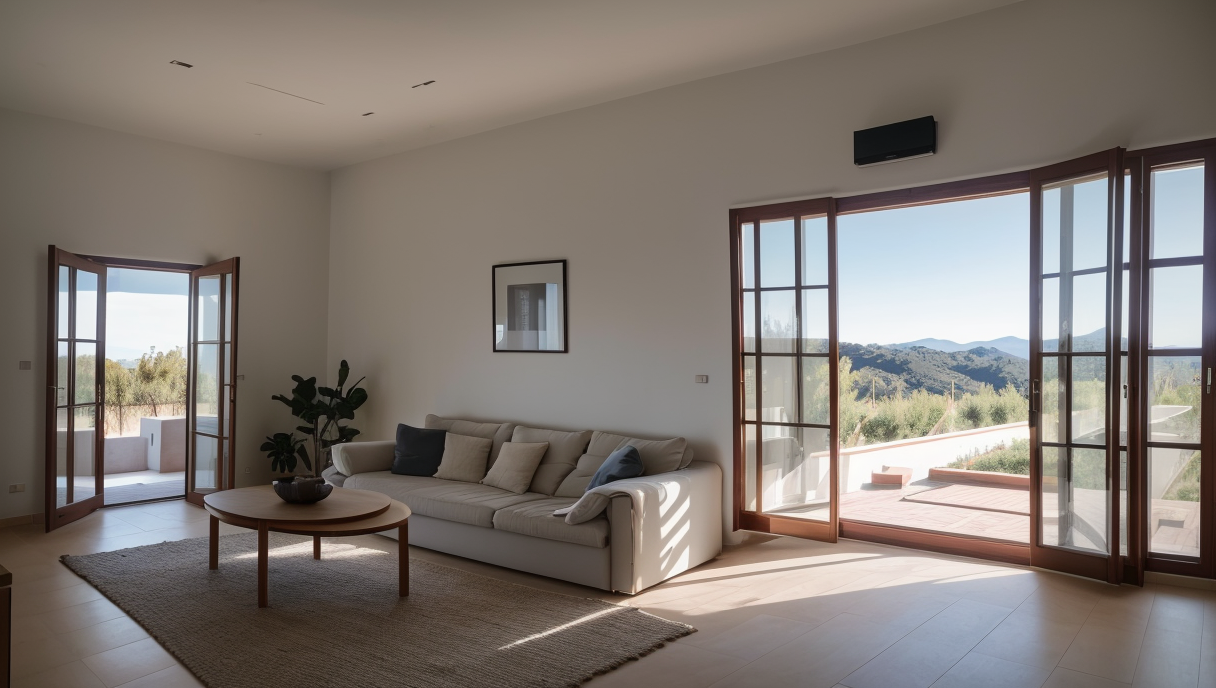 casa con paneles solares