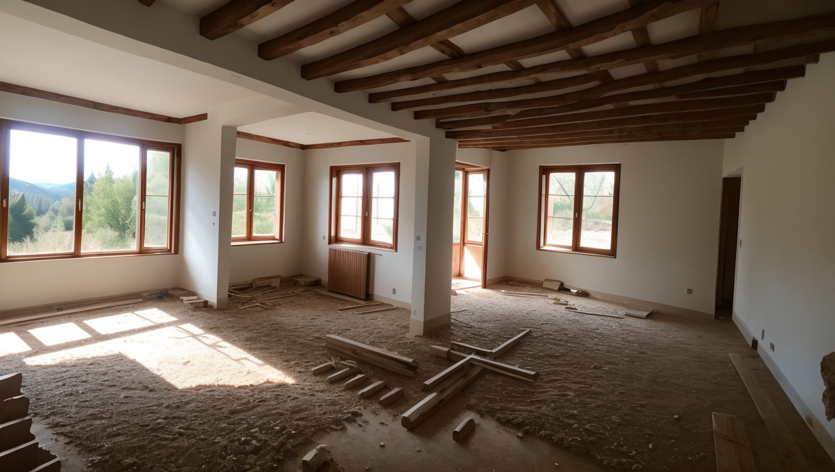 casa en proceso de renovación para mejorar el aislamiento