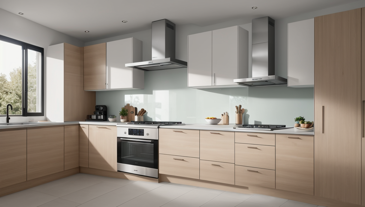 Cocina con diseño multifuncional y electrodomésticos inteligentes