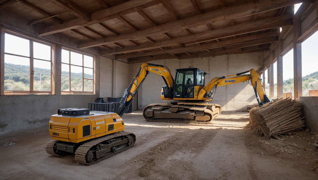 imagen de maquinaria moderna utilizada en construcción