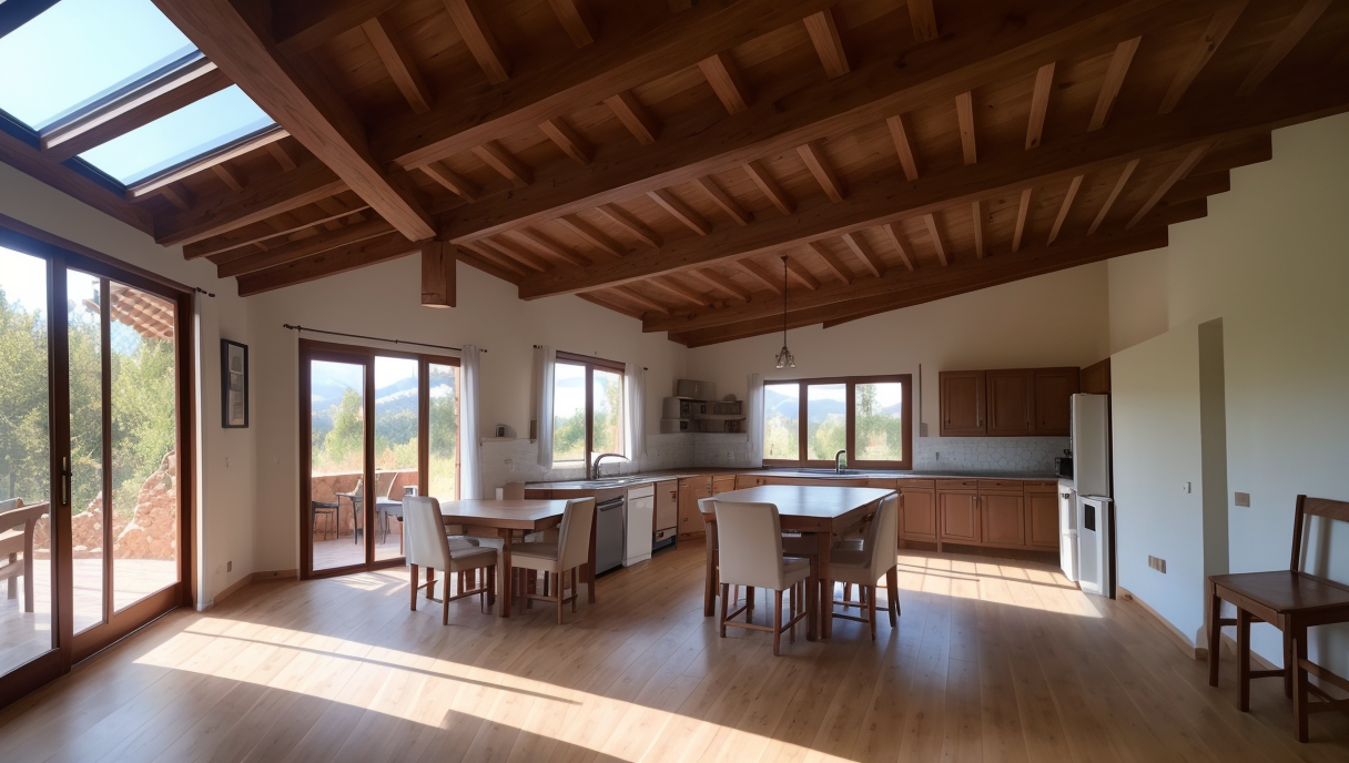 casa renovada con paneles solares en el techo