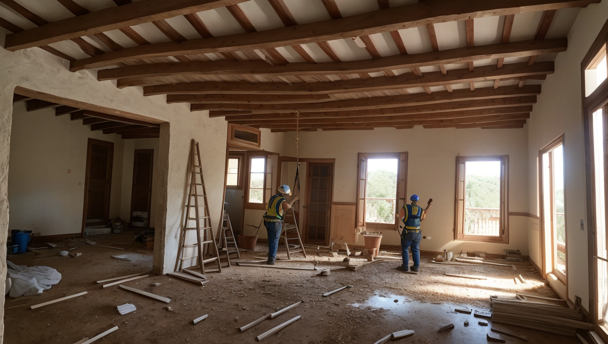 trabajadores realizando una reforma integral en un hogar