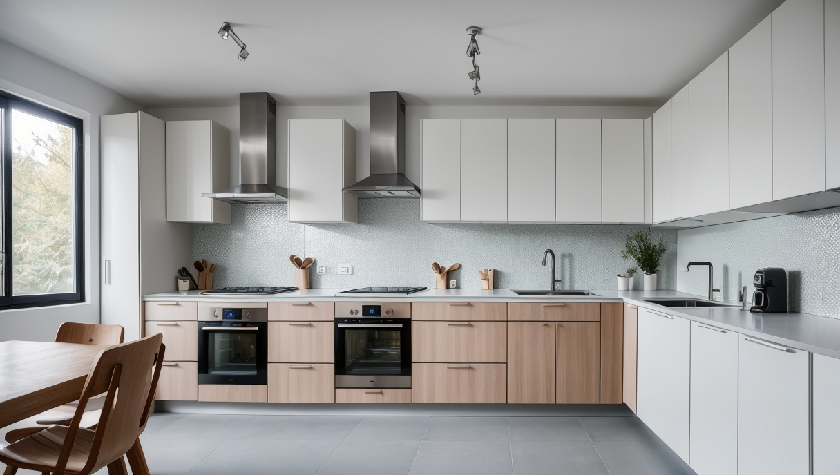 vista detallada de cocina renovada con electrodomésticos modernos