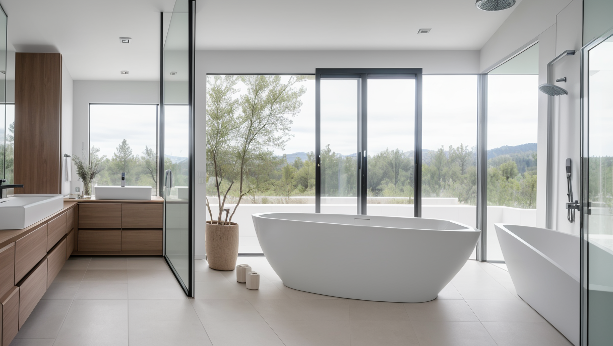 Baño reformado con materiales sostenibles y diseño contemporáneo en Madrid