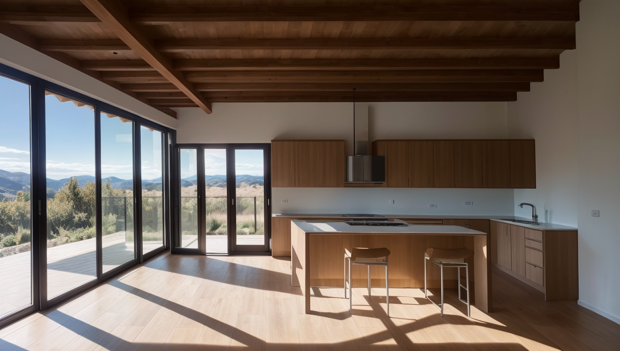 Casa con placas solares instaladas en su techo