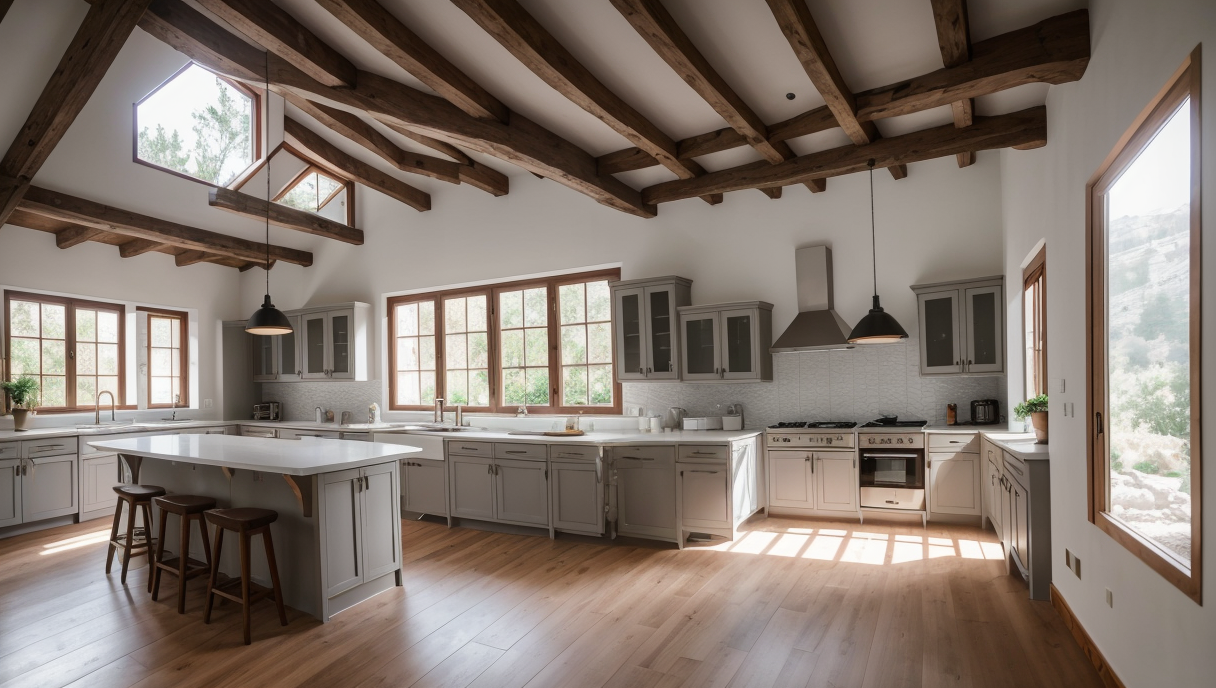 Imagen de una antigua casa renovada con toques modernos y características eficientes en energía