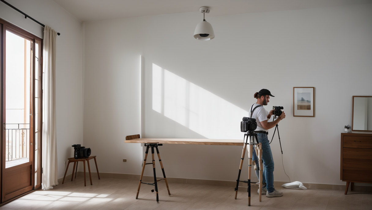 pintor profesional trabajando en las paredes de un apartamento