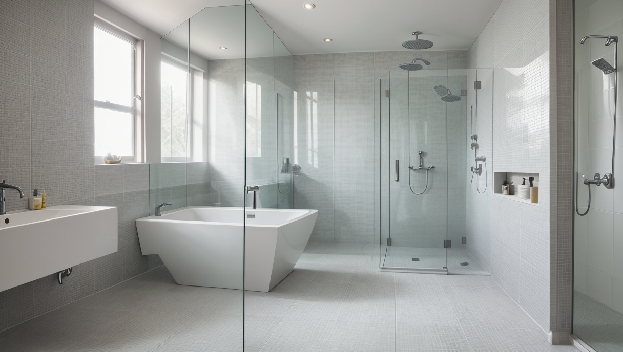Baño reformado con nuevos azulejos y accesorios