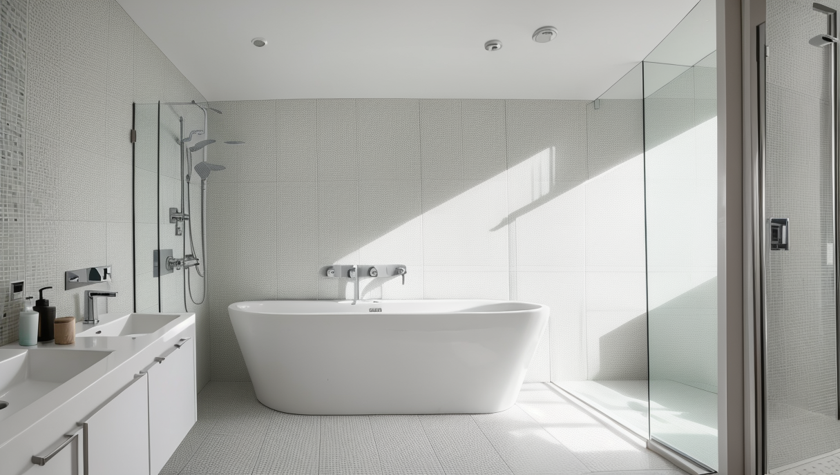 Baño renovado en espacio reducido