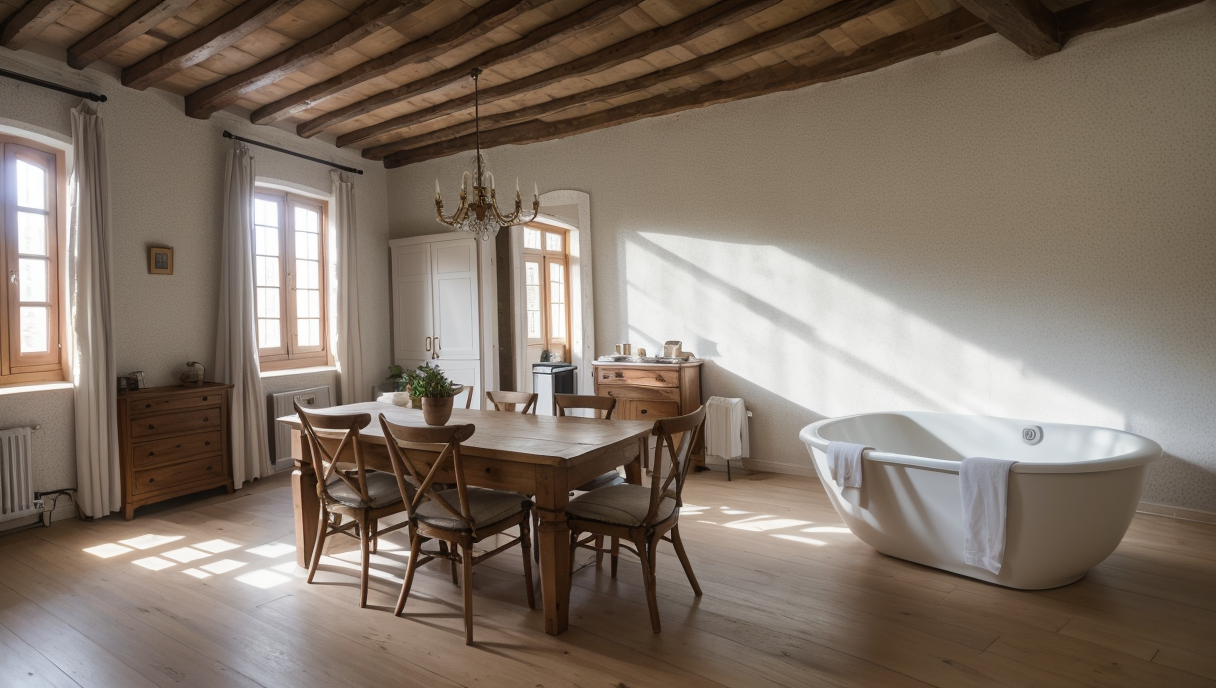 Un detalle del sistema de calefacción solar en una casa renovada