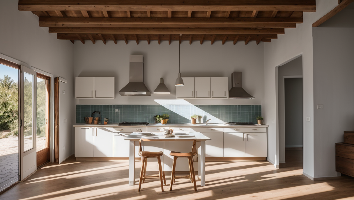 Casa renovada con paneles solares