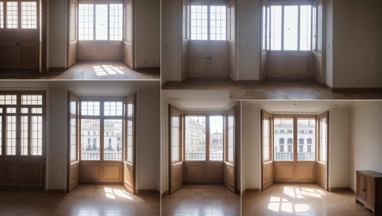 Vista antes y después de un edificio con sistema SATE