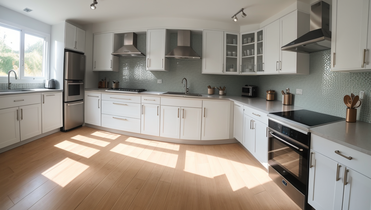 Imagen de una cocina renovada con electrodomésticos de alta eficiencia energética