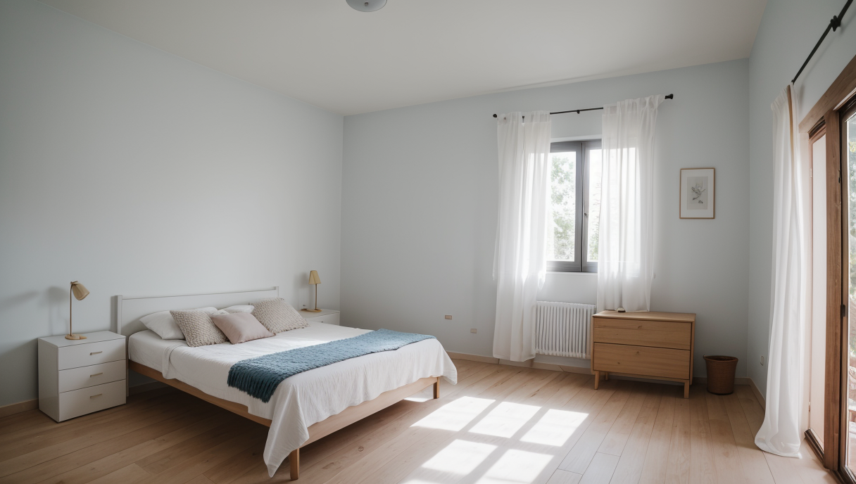 Un dormitorio renovado con nuevos muebles y pintura fresca