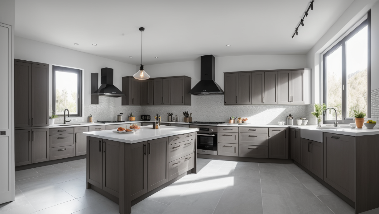 Cocina reformada con abundantes soluciones de almacenamiento