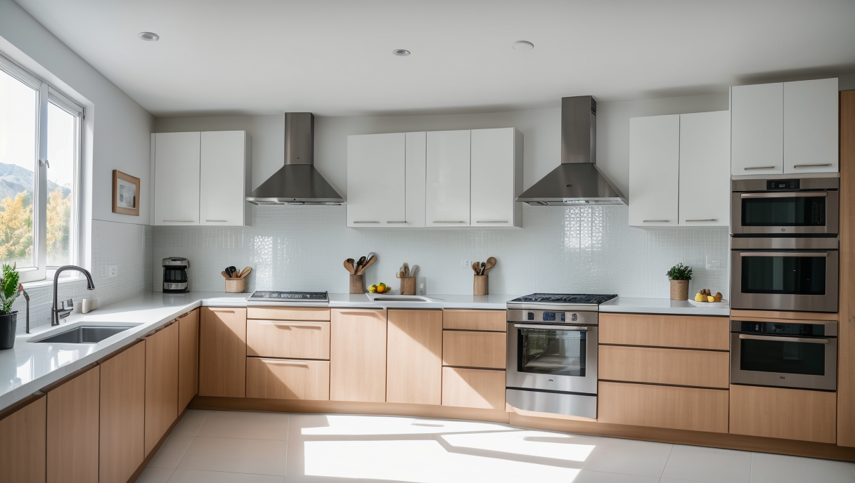 Cocina reformada con electrodomésticos modernos