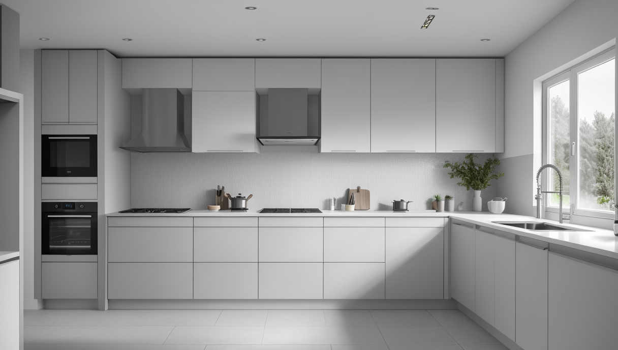 Cocina moderna con sistema de ventilación eficiente