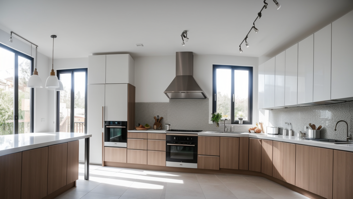 Imagen de una cocina renovada con electrodomésticos modernos y decoración