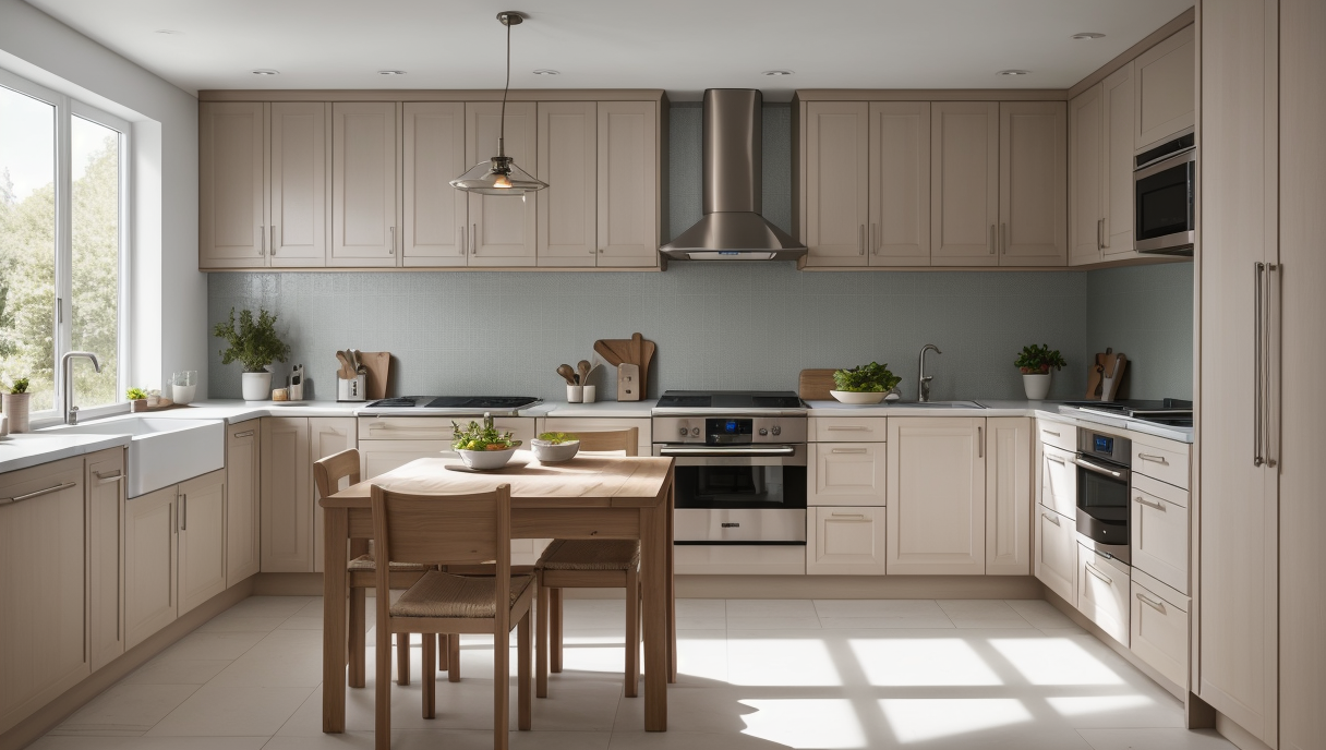 Imagen de un nuevo mueble de cocina recién instalado