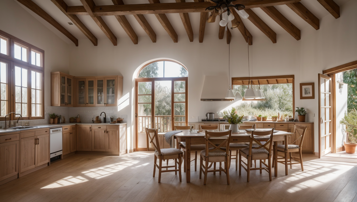 Interior de una vivienda con luz solar