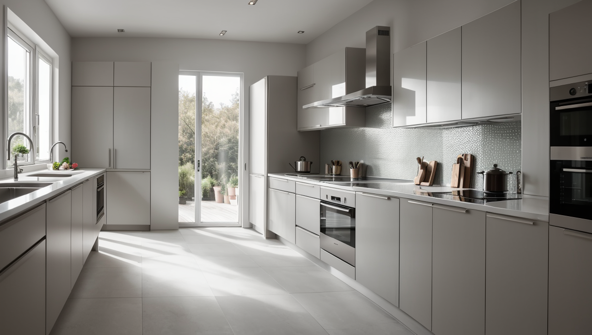Cocina moderna con muebles lacados en Madrid