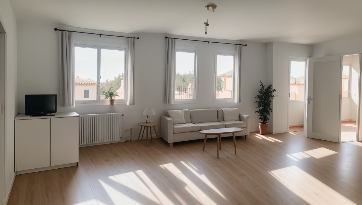 Familia mudándose a una vivienda recién renovada