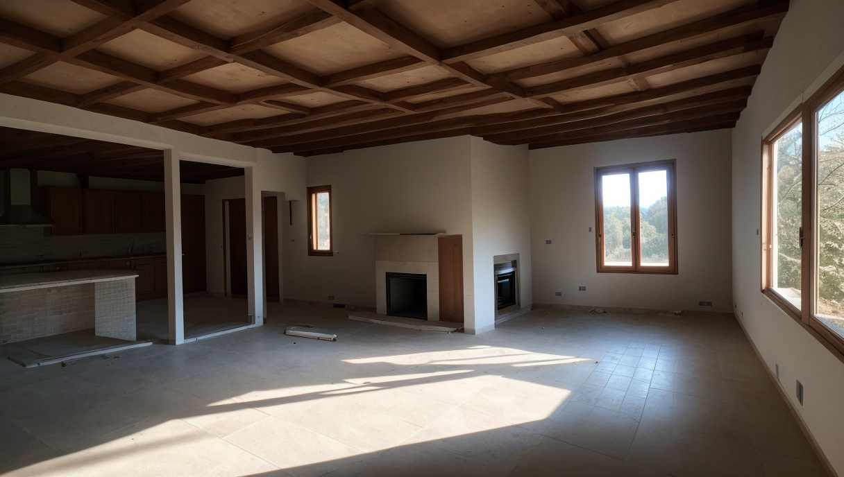 casa en proceso de instalación de un sistema aerotérmico
