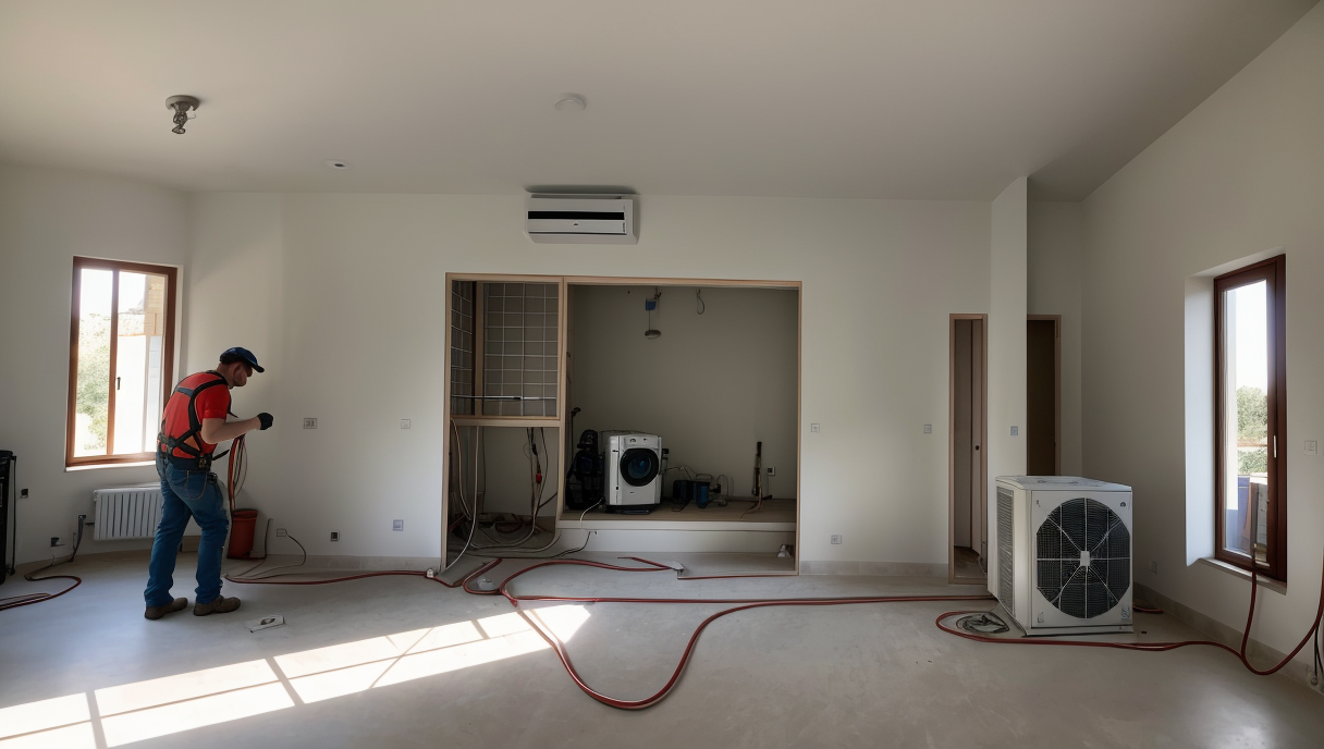 Instalación de aerotermia en casa